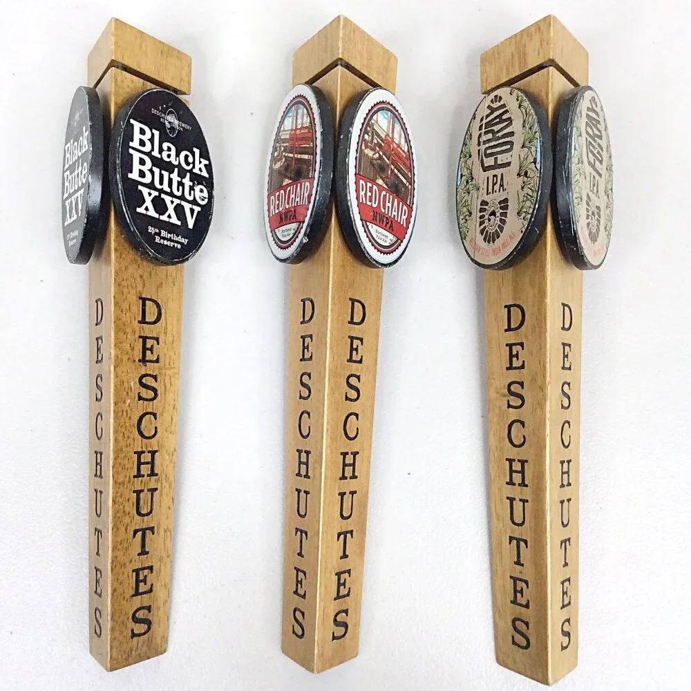 Lot of 3 Deschutes Brewing Beer‎ Tap Handles Red Chair Black Butte XXV Foray IPA